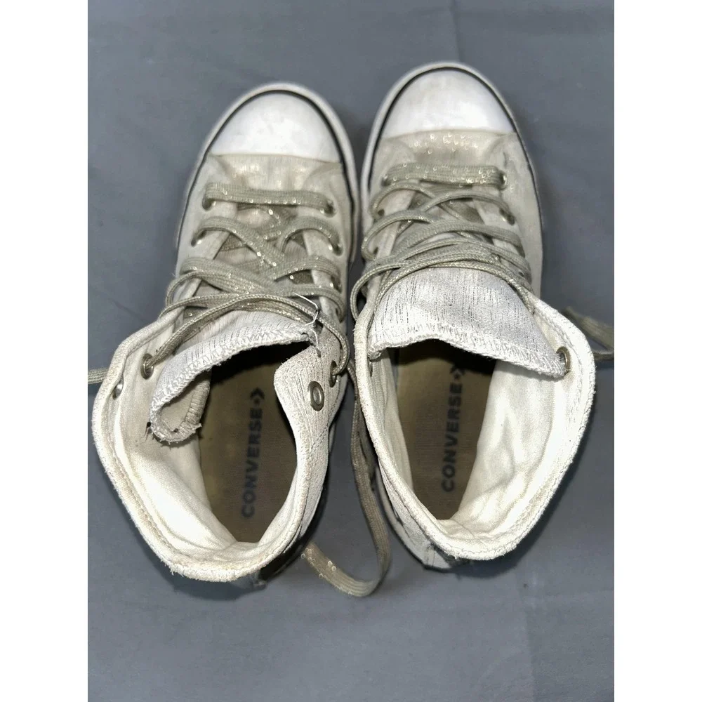 Converse Chuck Taylor All Star Shoes Youth Size 3 Gold Leather High Top 662798C